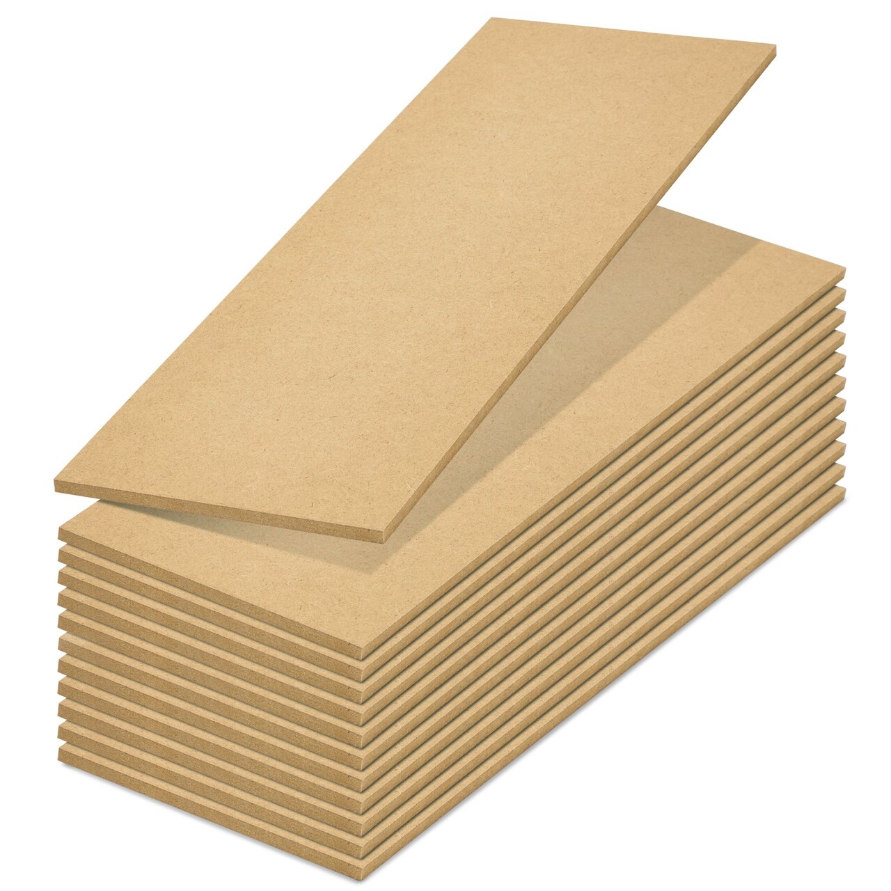 12 Pack Unfinished Wood Planks for Crafts, Wall Decorations, Rectangular MDF Board 1/4 Inch Thick for DIY Projects, Art Classes, Carpentry, Painting (5 x 15 Inches)